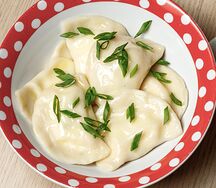 Вареники с творогом и зеленым луком