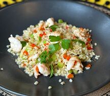 Булгур с креветками