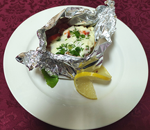 Лосось (кета), запеченный с овощами в фольге