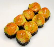 Запечённый ролл с лососем Де люкс