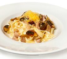 Паста С куриным филе и грибами