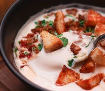 Сырный суп с беконом
