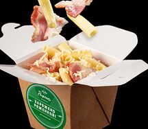 Макароны с беконом