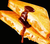 Сладкие гренки с персиками