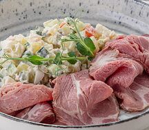 Салат Оливье с бужениной из смокера