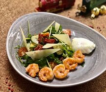 С рукколой и креветками