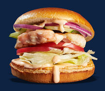 Бургер с треской и лососем