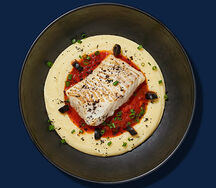 Мурманская треска с пюре и маринарой