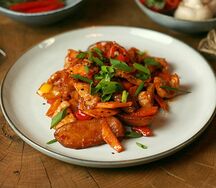 Острая свинина с овощами Wok