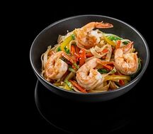Лапша wok c креветкой и соусом терияки