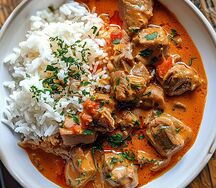 Тушеные куриные желудочки с рисом