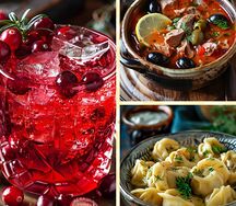 Комбо-обед Пельмени куриные, солянка, морс
