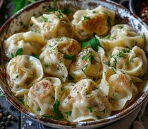 Пельмени ручной лепки с бараниной