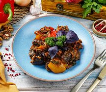 Салат из хрустящих баклажанов