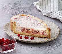 Пирог с брусникой и творогом