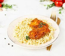 Горбуша в маринаде с булгуром