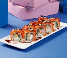 Креветка темпура с лососем