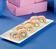 Трюфельный опалёный лосось с креветкой темпура