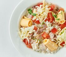 Каша с беконом и сыром