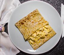 Блин с курочкой в сырном соусе