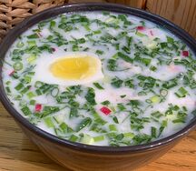 Окрошка на мацони с цыпленком