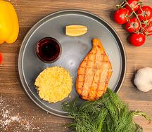 Стейк из сёмги с булгуром