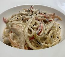 Сливочный удон с курицей