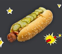 Хот-дог со cвинoй колбаской