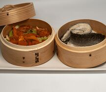 Филе сибаса на пару