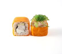 Запеченный ролл с креветкой, крабом и чукой
