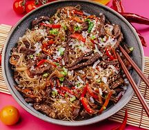 Чапчхе с говядиной и овощами