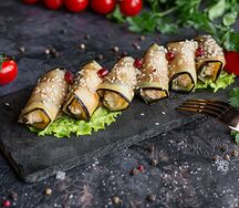 Рулеты из баклажанов