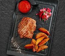 Стейк из свинины с картофелем