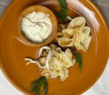 Блины с курицей и грибами