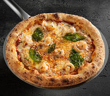 Пицца с тигровыми креветками