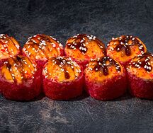 Запеченный ролл с курицей терияки