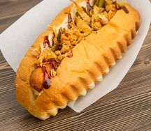 Хот-дог Rampa BBQ с огурцом