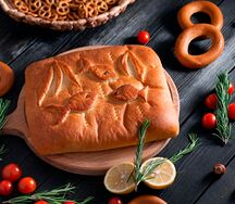 Пирог с треской и творожно-сливочным сыром