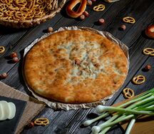 Осетинский пирог с сыром и зеленым луком