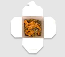 Тяхан с лососем в соусе терияки