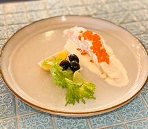 Семга паровая под соусом альфредо