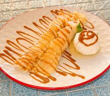 Крепы с маскарпоне и ананасом