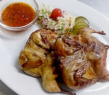 Перепелка по-царски с соленьями