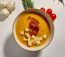 Тыквенный суп-пюре с беконом