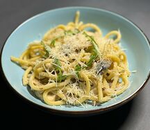 Паста с цыпленком и грибами
