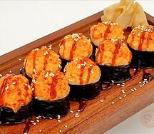 Запеченный острый с креветкой