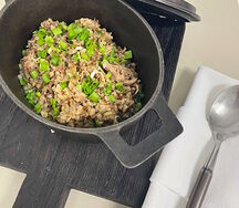 Каша гречневая с уткой и зеленым луком