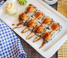 Острый ролл с крабом