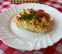 Палтус запеченный с картофелем