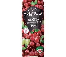 Морс клюква, виноград арония GREENOLA 